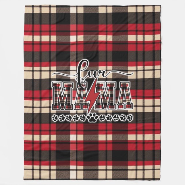 Fur Mama Kariert Fleecedecke (Vorderseite)