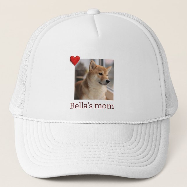 Fur Mama Love – Cute Dog Photo Hat Truckerkappe (Vorderseite)