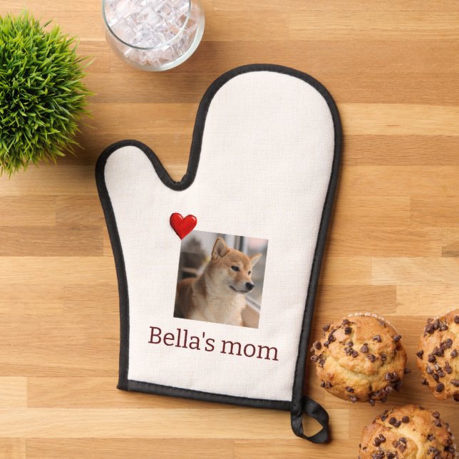 Fur Mama Love – Cute Dog Photo Oven Mitt Ofenhandschuh (Oben unten)