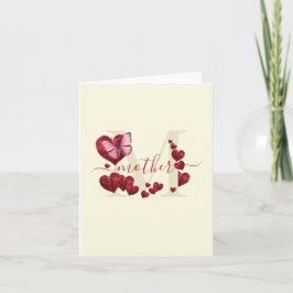 Für Mama Schmetterling Herzförmige Blätter Bouquet Karte