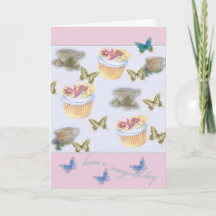 für Mama-süßen kleiner Kuchenteacup-Schmetterling Karte