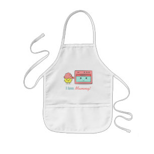 Für Mama - Süßer Cupcake überreicht Ofen eine Blum Kinderschürze