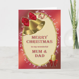 Für Mama und Papa, traditionelle Weihnachtskarte Feiertagskarte