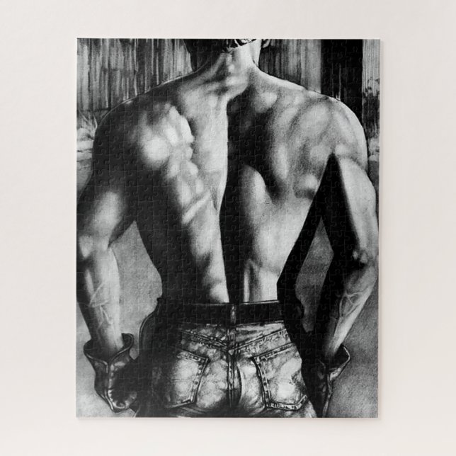 Für Männer Eleganter handgezeichnet Art Male Bodyb Puzzle (Vertikal)
