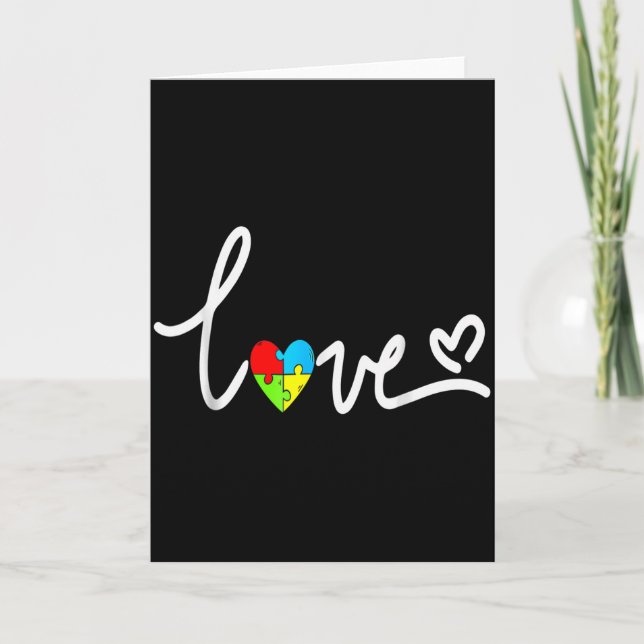 Für Männer Frauen Autismus-Bewusstsein Tee Plus Gr Karte (Vorderseite)