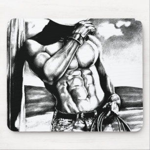 Für Männer maskuline Art musclated Cowboy Bodybuil Mousepad