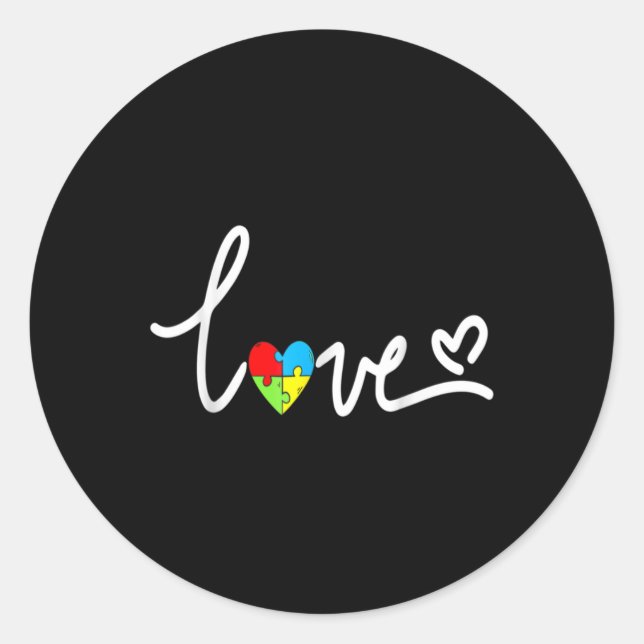 Für Männer Sensibilisierung für Autismus T-Shirt P Runder Aufkleber (Vorderseite)