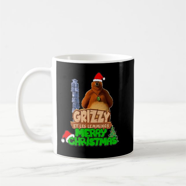 Für Männer Weihnachtsfrauen Grizzy und die Lemming Kaffeetasse (Links)