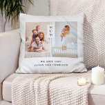 für Mehl | Modernes Zwei-Foto-Gitter Kissen<br><div class="desc">Dieses elegante,  moderne Kissen für Ihre Mutter verfügt über zwei Ihrer bevorzugten persönlichen Fotos,  mit einem Ort für Ihre Namen und Botschaft auf einem sauberen,  weißen Hintergrund.</div>