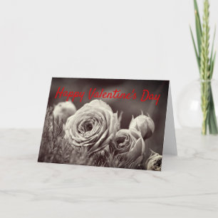 "Für mein Valentin"-Rose in Sepia Feiertagskarte