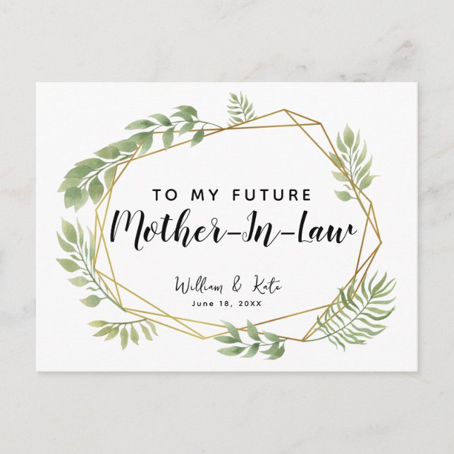 Für mein zukünftiges Schwiegerelternblatt Postkarte (Vorderseite)