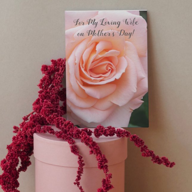 Für meine Ehefrau rosa Rose Blumenmutter Tag Karte (In Situ)