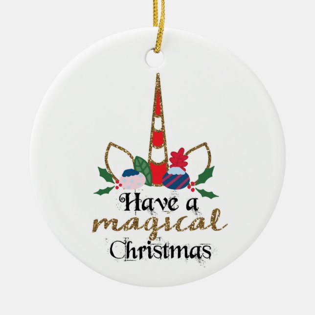 Für meine Enkelin Magical Unicorn Weihnachten Keramik Ornament (Vorne)