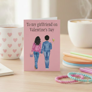 Für meine Freundin zum Valentinstag Wasserfarben Feiertagskarte