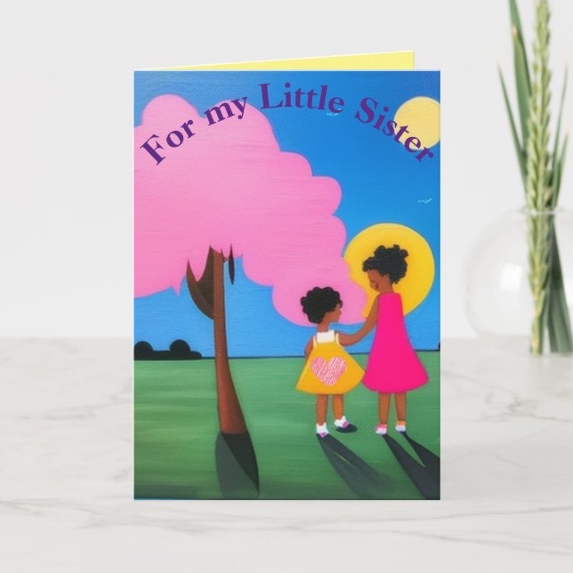 Für meine kleine Schwester Dankeskarte (Vorderseite)