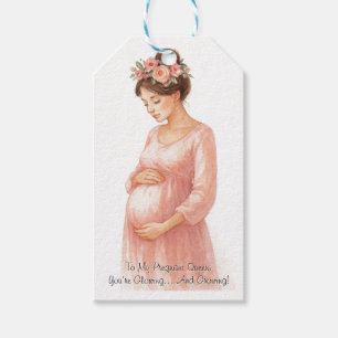 Für meine schwangere Königin - Elegante Blumen Geschenkanhänger