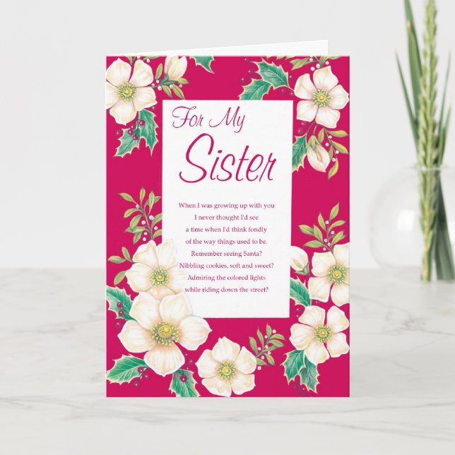 Für meine Schwester Feiertagskarte (Vorderseite)
