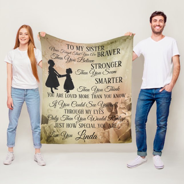 Für meine Schwester persönlich Fleecedecke (Beispiel)