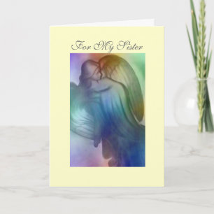 Für meine Schwester - Rainbow Angel Grußkarte Karte