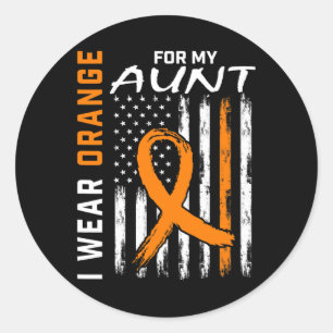 Für meine Tante Leukemia Aufklärung American Flag Runder Aufkleber