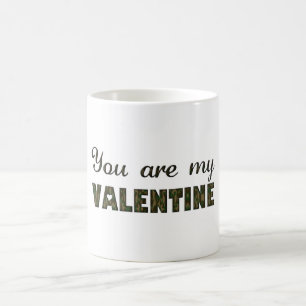 Für meine Valentine Woodland Camouflage Typografie Kaffeetasse