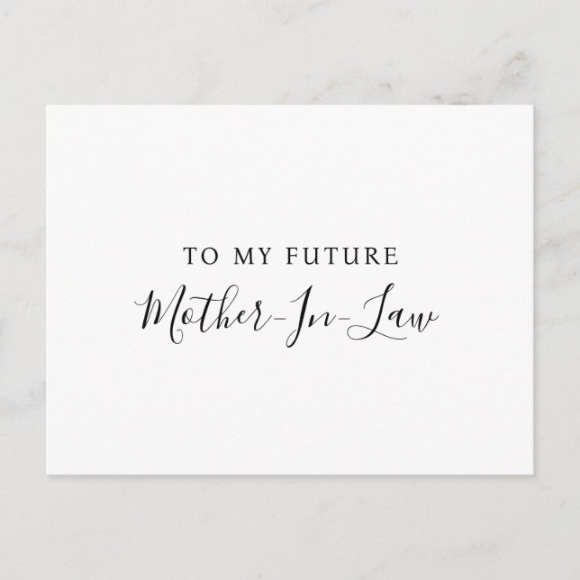 Für meine zukünftige Schwiegermutter Postkarte (Vorderseite)