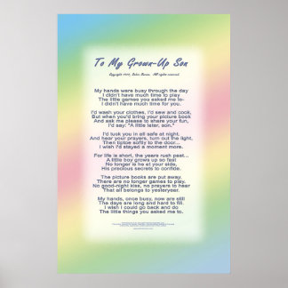 Für meinen aufgewachsenen Sohn Poster