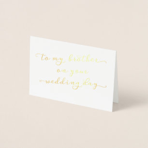 Für meinen Bruder auf Ihrer Hochzeitstag Gold Card Folienkarte