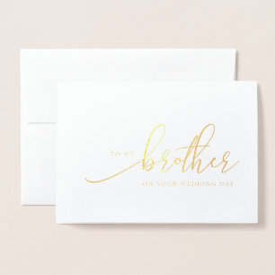 Für meinen Bruder auf Ihrer Hochzeitstag Gold Foil Folienkarte