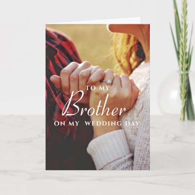 Für meinen Bruder, einfache Minimalistische Hochze Karte (Vorderseite)