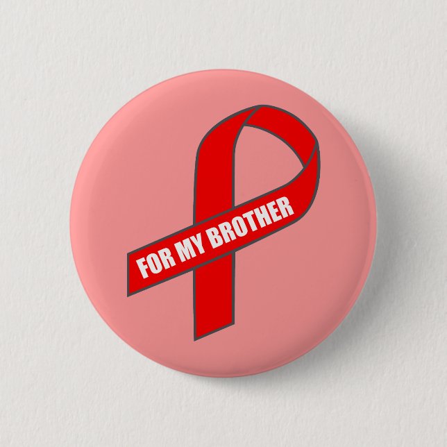 Für meinen Bruder (rotes Band) Button (Vorderseite)
