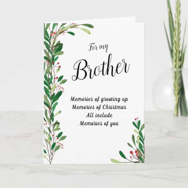 Für meinen Bruder Urlaub Berry Botanische Weihnach Karte (Vorderseite)