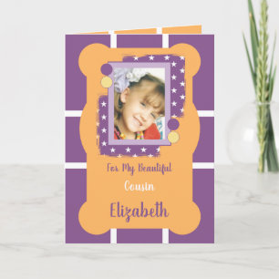 Für meinen schönen Cousin lila und orangefarbenes  Karte