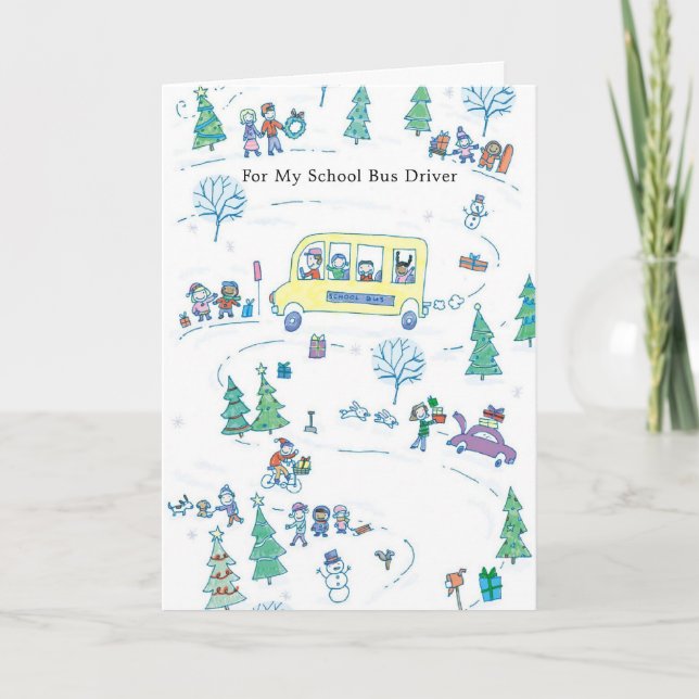 Für meinen Schulbus-Fahrer Feiertagskarte (Vorderseite)