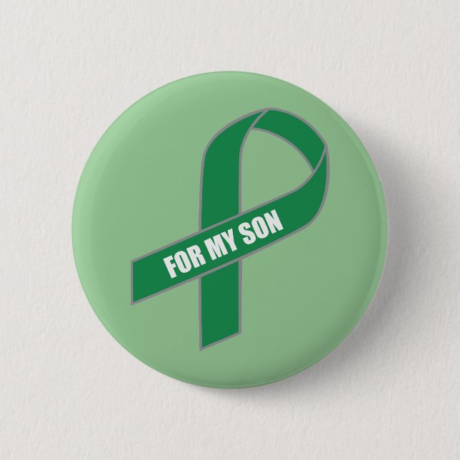 Für meinen Sohn (grünes Band) Button (Vorderseite)