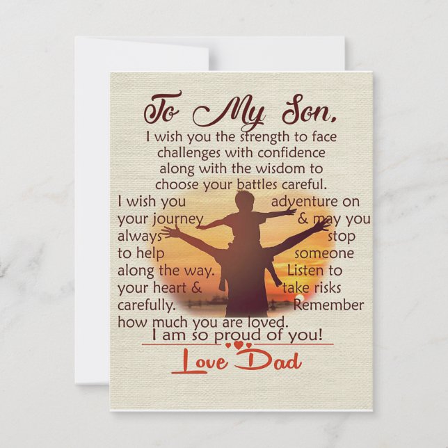 Für meinen Sohn | Lieblicher Brief an ihn | Einladung (Vorderseite)