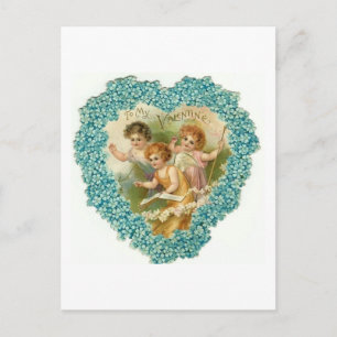 Für meinen Valentinstag Blaues Blumenherz Feiertagspostkarte