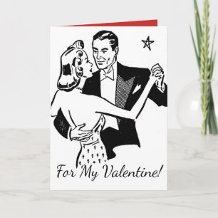 "Für meinen Valentinstag!" Retro-Tänzer Valentinst Feiertagskarte