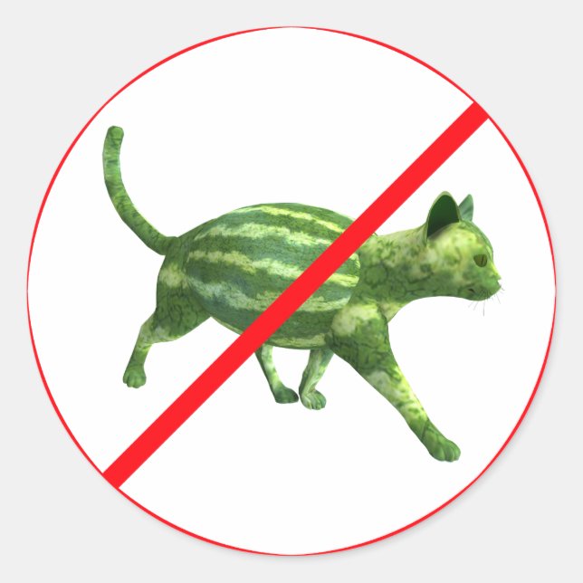 Für Meloncats verboten! Runder Aufkleber (Vorderseite)