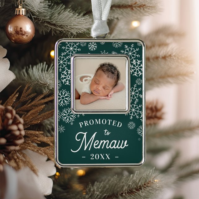 Für Memaw bestimmt | Baby Foto Oma Rahmen-Ornament Silber (Von Creator hochgeladen)