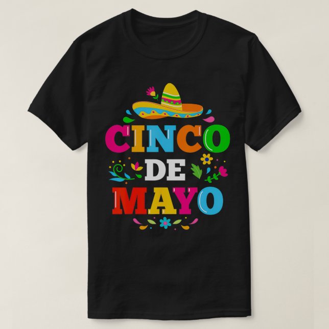 für mexikanische Fiesta-Kostüme mit Sombrero T-Shirt (Design vorne)