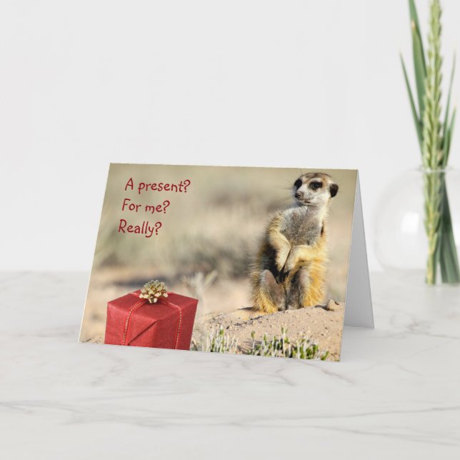 Für mich? - Eine KMP Weihnachtskarte Feiertagskarte (Vorderseite)