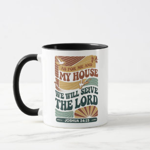 "Für mich und mein Haus" Bibelvers-Design Tasse