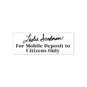 Für Mobile Deposit! Briefmarke der Unterschrift Permastempel