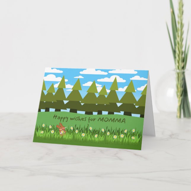 Für Momma zum Geburtstag Niedliches Sonnenbad mit  Karte (Vorderseite)