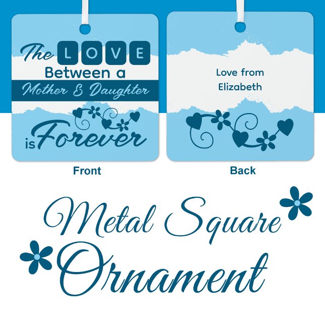 Für Mutter Mutter und Tochter für immer blau Ornament Aus Metall (Von Creator hochgeladen)