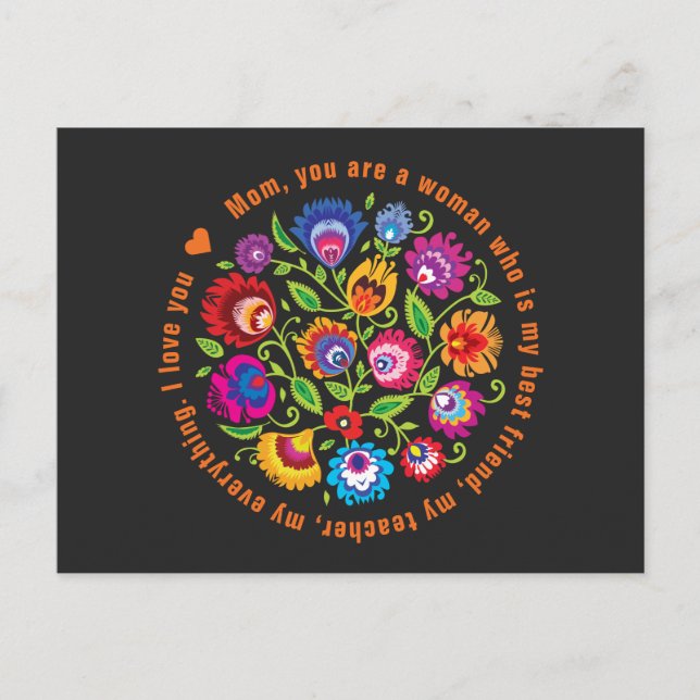 Für Mutter polnische Folklore-Komposition Postkarte (Vorderseite)