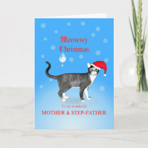 Für Mutter und Stiefvater, Meowwy Weihnachten Katz