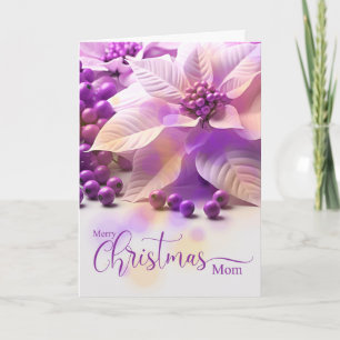 für Mutter Weihnachtslävender Lila Poinsetta Feiertagskarte