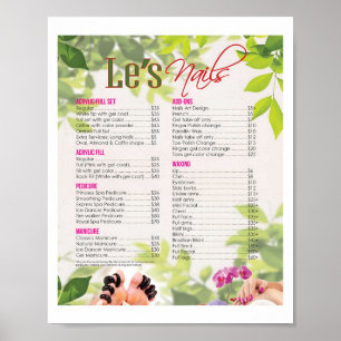 Für Nagelstudio-Preisaushänge Poster